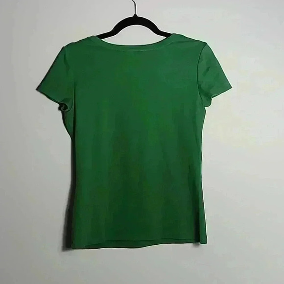 Lafayette 148 New York Modern Short-Sleeve Green Cotton Jersey Tee Size Small - Picture 6 of 11